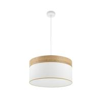 Fabrilamp Colgante Cloe Moderno 2xE27 50 cm Blanco/Madera Clara