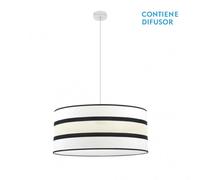 Fabrilamp colgante con pantalla modelo karla 3 luces blanco/beis