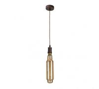 Fabrilamp colgante elio 1xe27 marron/ambar bombilla incluida 8w 3000k