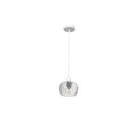 Fabrilamp - Colgante Estela 1xe27 Blanco Regx13x13 Cm C/tulipa Cristal Tallado Transparente