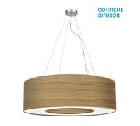 Fabrilamp Colgante Haiti 4 luces Cromo/Madera clara 80 cm (4×E27)