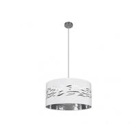 Abrila Niebla Cromo/Blanca-Plata - Colgante Moderno 1Xe27 40 Cm