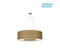 Abrila Haiti Cromo/Madera Clara - Colgante Moderno 4Xe27 50 Cm