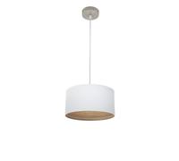 Fabrilamp colgante tatiana 1xe27 niquel/blanco-mad.clara regx30x30 cm
