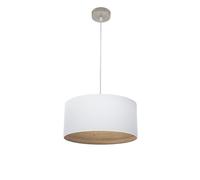 Fabrilamp colgante tatiana 1xe27 niquel/blanco-mad.clara regx40x40 cm