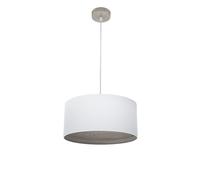 Fabrilamp colgante tatiana 1xe27 niquel/blanco-mad.gris regx40x40 cm