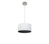 Fabrilamp colgante tatiana 1xe27 niquel/blanco-mad.negra regx30x30 cm