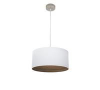 Fabrilamp colgante tatiana 1xe27 niquel/blanco-mad.oscura regx40x40 cm