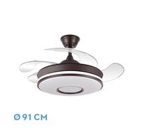 Abrila Dani Marrón - Ventilador De Techo Aspas Retráctiles 59 W F