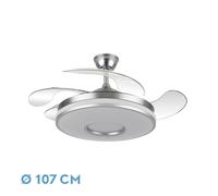 Fabrilamp dani ventilador de techo led para interior, motor dc, 4 aspa