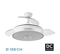 Fabrilamp esparta ventilador de techo con luz led, motor dc, color bla
