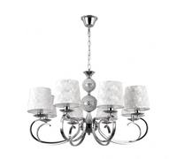 FABRILAMP Lampara 8 luces con pantallas modelo UBEDA Cromo