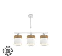 Fabrilamp lampara cloe 3xe14 blanca/blanca-madera clara regx55x14 cm