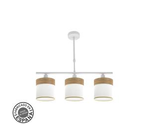 Fabrilamp lampara cloe 3xe14 blanca/blanca-madera clara regx55x14 cm