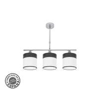 Fabrilamp lampara cloe 3xe14 cromo/blanca-madera negra regx55x14 cm