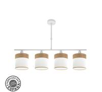 Fabrilamp Lámpara Moderna Cloe 4xE14 Blanca/Madera Clara