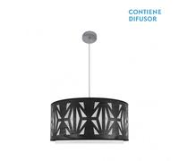 Abrila Katerina Cromo/Madera Negra - Colgante Moderno 3Xe27 60 Cm