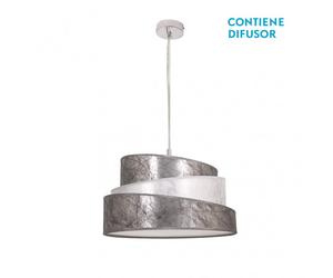 Fabrilamp lámpara colgante moderna plata y blanca 40 cm diámetro. 3x