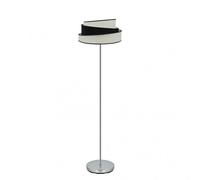 Abrila Hara Cromo/Blanco-Negro - Lámpara Pie Salón Moderno 1Xe27