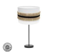Fabrilamp lámpara de sobremesa alto angola 1xe27 negro/blanco-yute 30