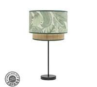 Abrila Congo Negro/Verde-Natural - Lámpara Sobremesa Moderno 1Xe27 30 Cm