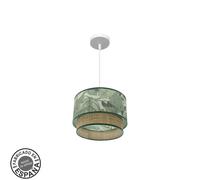 Fabrilamp lámpara de techo colgante congo 30d 1xe27 blanco/verde-natu