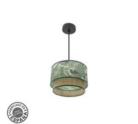 Abrila Congo Negro/Verde-Natural - Colgante Moderno 1Xe27 30 Cm