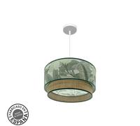 Abrila Congo Blanco/Verde-Natural - Colgante Moderno 1Xe27 40 Cm