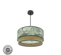 Abrila Congo Negro/Verde-Natural - Colgante Moderno 3Xe27 50 Cm
