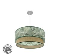 Abrila Congo Blanco/Verde-Natural - Colgante Moderno 3Xe27 60 Cm