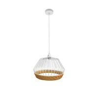 Fabrilamp lámpara de techo colgante hugo 1xe27 blanco/natural 25d