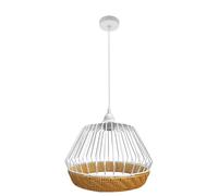 Fabrilamp lámpara de techo colgante hugo 1xe27 blanco/natural 30d
