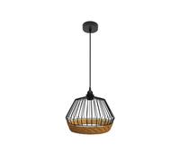 Fabrilamp lámpara de techo colgante hugo 1xe27 negro/natural 25d