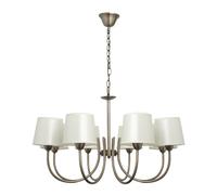 Fabrilamp lampara guadalajara 8xe14 cuero pantalla beis