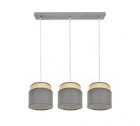 Fabrilamp lampara lineal 3 luces colgantes modelo kandy natural/gris r