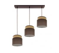 FABRILAMP Lampara lineal marron/Natural modelo Kandy 3luces colgantes regulable