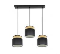 Fabrilamp lampara lineal modelo kandy 3 luces natural/negro