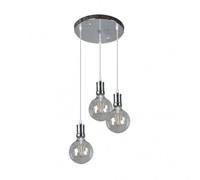 Fabrilamp lampara prisco 3xe27 cromoransparente bombillas incluidas