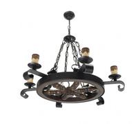 Fabrilamp lampara rustico rueda 6l 6xe27 60w(72x58