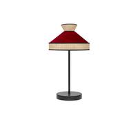 Abrila Fabrizio Natural/Negro/Rojo - Lámpara Sobremesa Moderno 1Xe14 20 Cm