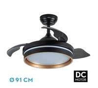 Fabrilamp nalon ventilador de techo con luz led para interior, motor d