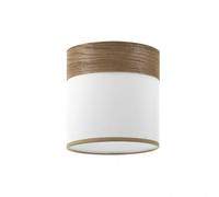 Fabrilamp Pantalla Cloe Blanco/Madera Oscura E14 Ø14 x 14 x 14 cm