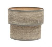 Fabrilamp - pantalla de mesa de madera gris doble sonrisa e14 (18 x 16
