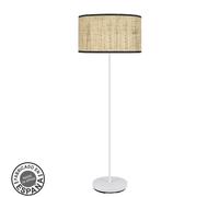 Abrila Moda Blanco/Cañizo Oscuro - Lámpara Pie Salón Moderno 1Xe27 40 Cm