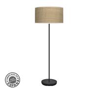 Abrila Moda Negro/Cañizo Claro - Lámpara Pie Salón Moderno 1Xe27 40 Cm