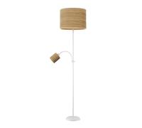 Fabrilamp pie de salon armonia 1xe27 1xe14 blanco-madera clara c/lecto