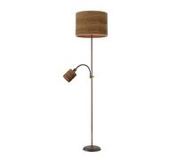 Fabrilamp pie de salon armonia 1xe27 1xe14 marron-madera oscura c/lect