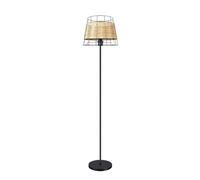 Fabrilamp Lámpara de pie para salón Burano Moderno Forja/Ratán 1 x E27 150x32x32 cm Negro