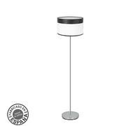 Fabrilamp pie salon cloe 1xe27 cromo/blanca-madera negra162x40x40 cm