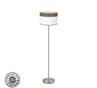 Fabrilamp pie salon cloe 1xe27 cuero/blanca-madera oscura 162x40x40 cm